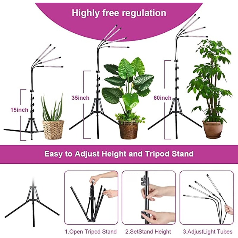 LED Grow Light for Indoor Plants Full Spectrum with Bracket and Remote Control 5V EU US UK Standard For Indoor Plant Flower Seedling VEG Tent Phyto Lamp4