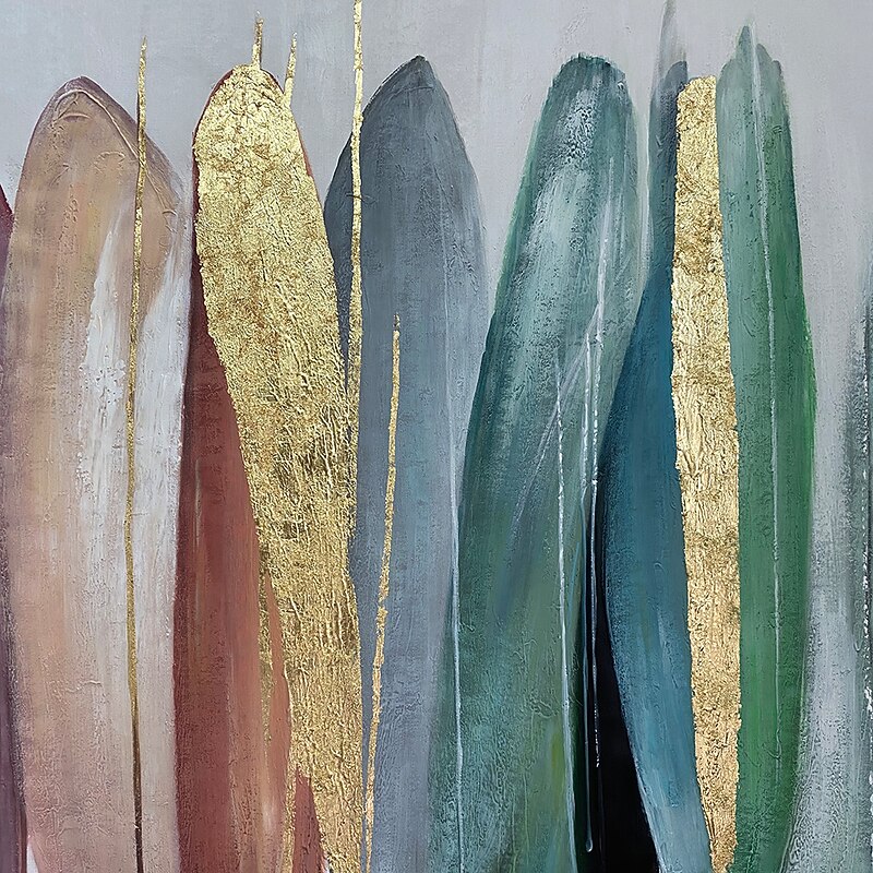 Mintura Handmade Golden Oil Paintings On Canvas Wall Art Decoration Modern Abstract Picture For Home Decor Rolled Frameless Unstretched Painting4