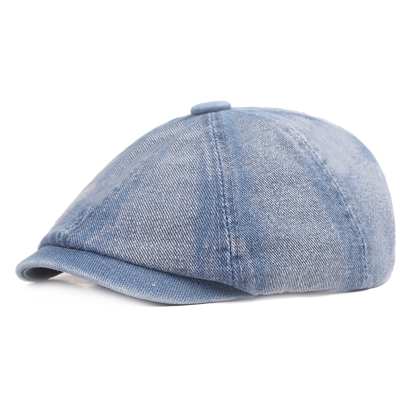 Men's Beret Hat Newsboy Hat Black Blue Denim Streetwear Stylish Casual Outdoor Daily Going out Plain Sunscreen2