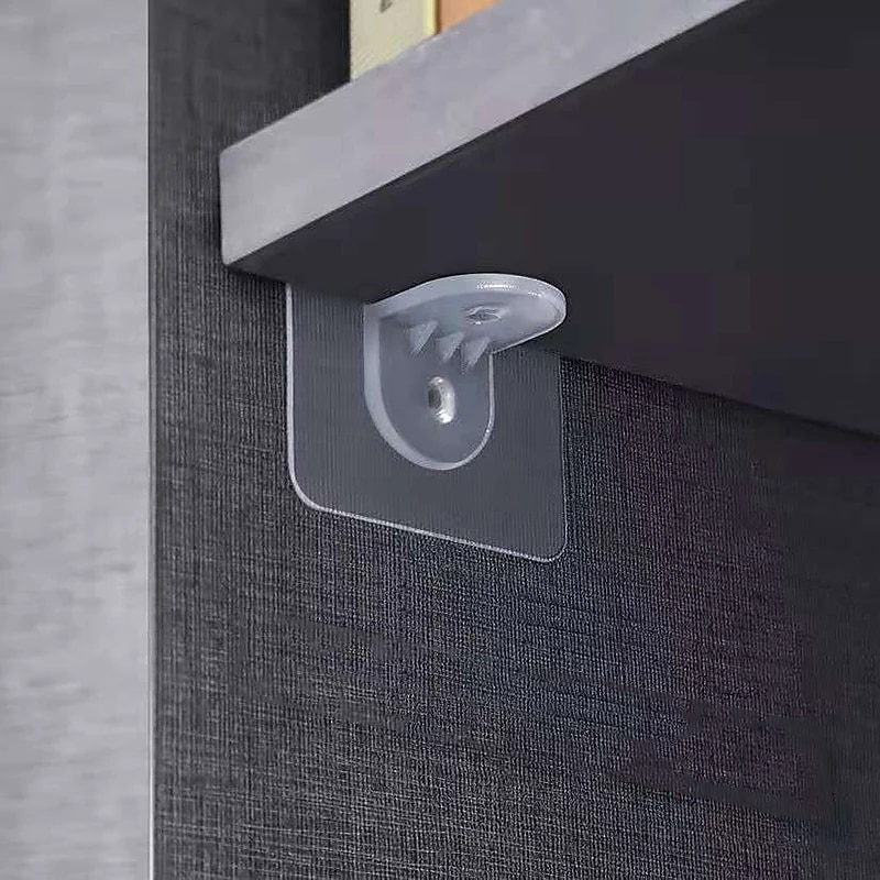 20 Pcs Self-Adhesive Shelf Bracket Pegs Plastic L Shaped Cabinet Bracket Supports, 60 x 60mm2