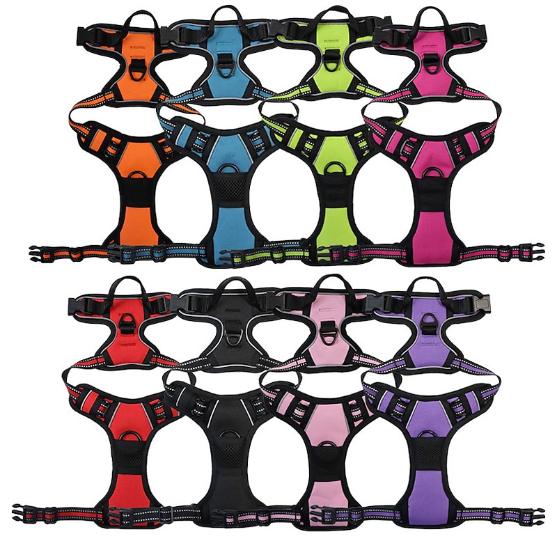 Pet Reflective Saddle Chest Strap Dog Explosion-proof Shock Absorption Comfortable Vest Medium And Large Dog Traction Walking Dog Chest Back