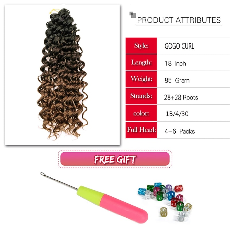 Curl Crochet hair 18inch Water Wave Crochet hair Ombre Synthetic Bohemian Crochet Braid Deep Wave Braiding hair Extensions3
