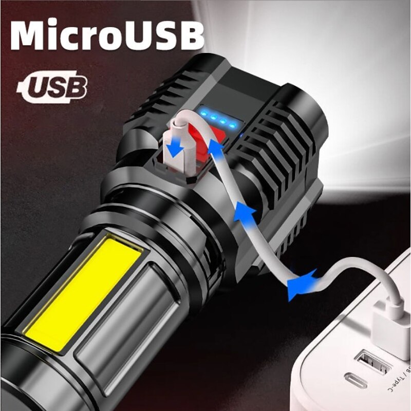 5led Flashlight Outdoor Portable Cob Side Light Work Light USB Rechargeable Waterproof Led Flashlight3