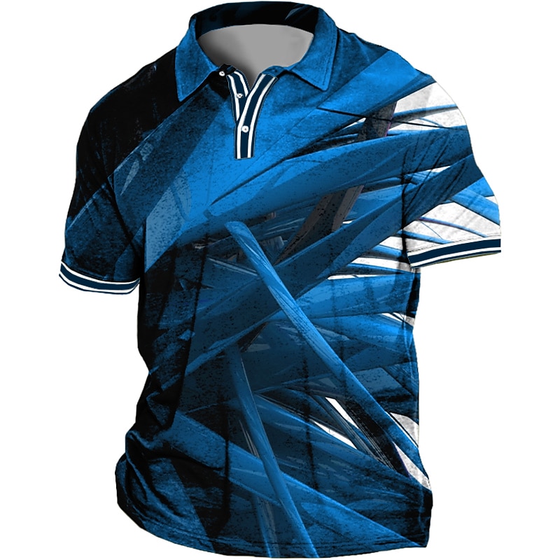 Men's Plus Size Polo Shirt Big and Tall Geometic Turndown Print Short Sleeve Spring & Summer Sports Fashion Streetwear Designer Outdoor Street Tops2