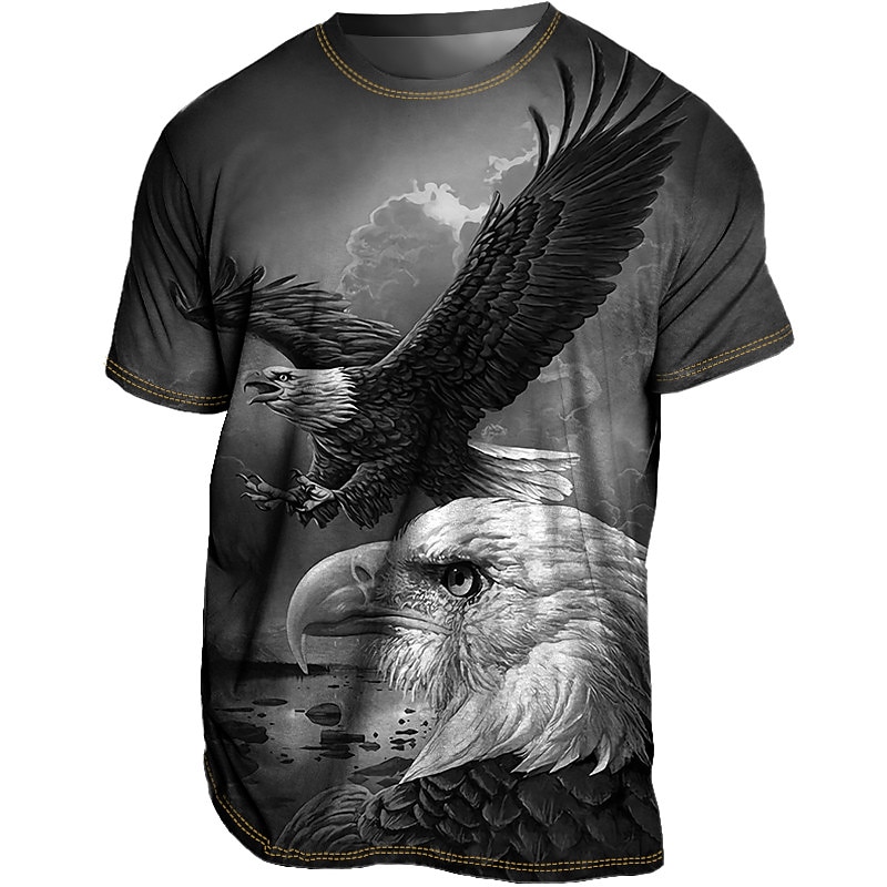 Men's T shirt Tee Tee Graphic Animal Eagle Crew Neck Clothing Apparel 3D Print Outdoor Casual Daily Sports Short Sleeve Print Vintage Fashion Designer4
