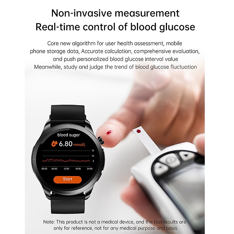 iMosi E420 Smart Watch 1.39 inch Smartwatch Fitness Running Watch Bluetooth ECG+PPG Temperature Monitoring Pedometer Compatible with Android iOS Women Men Long Standby Waterproof Media Control IP684