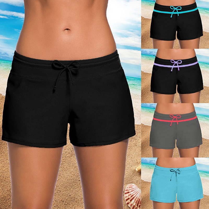 Women's Swim Trunks Swim Shorts Breathable Bottoms Swimming Beach Water Sports Patchwork Summer