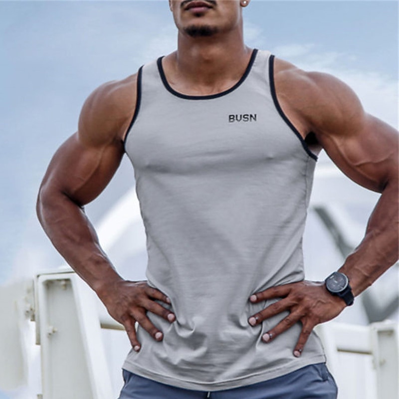 Men's Tank Top Vest Top Undershirt Graphic Tee Sleeveless Crew Neck Summer Graphic Letter Fashion Streetwear Muscle Print Sports & Outdoor Athleisure Gym Black White Green Top Tee for Men2