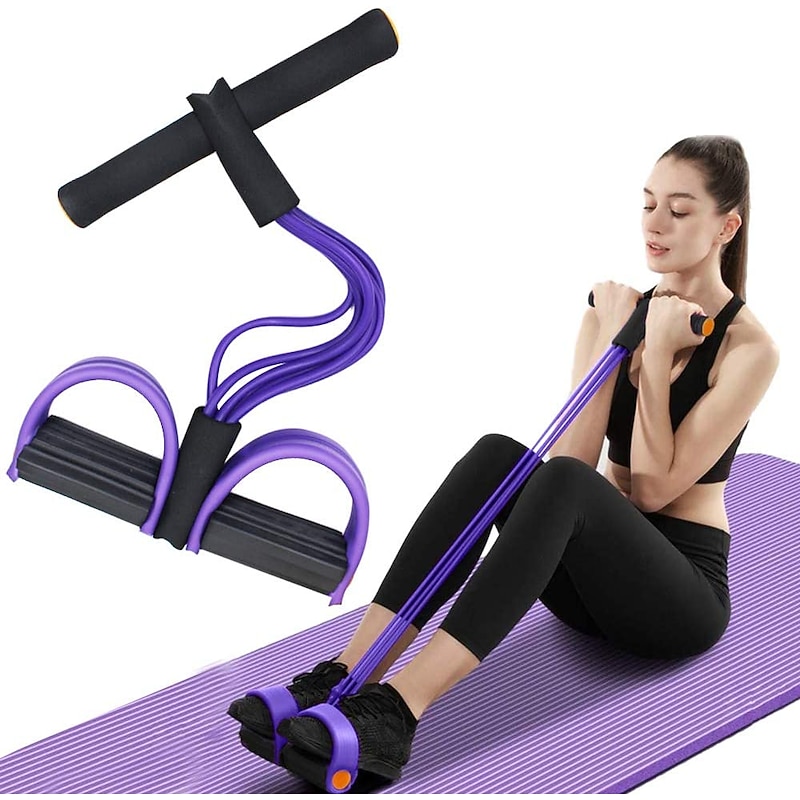 Pedal Resistance Band Sit-up Pull Rope Natural Latex Bodybuilding Expander 27.0*15.0*9.0 cm Sports Latex Home Workout Gym Pilates Strength Training Muscular Bodyweight Training Physical Therapy