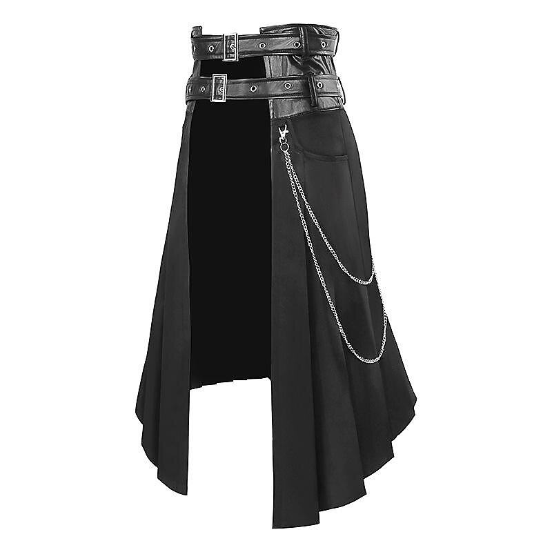 Retro Vintage Medieval Renaissance Skirt Vampire Solid Colored Fancy Dress Men's Steampunk Casual Daily Adults' Skirts3