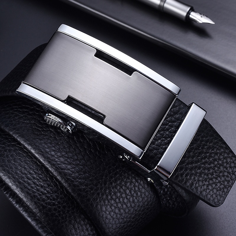 Men's Leather Belt Ratchet Belt Silver Gold Dermis Retro Traditional Plain Daily Wear Going out Weekend4