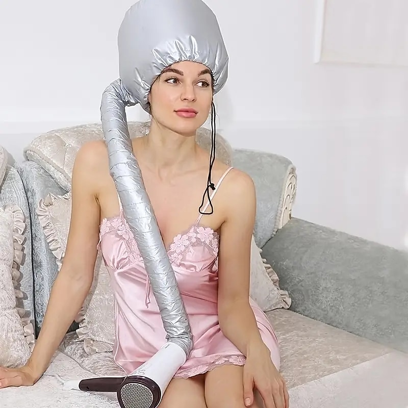Eleganty Soft Bonnet Hood Hairdryer Attachment with Headband that Reduces Heat Around Ears and Neck to Enjoy Long Sessions - Used for Hair Styling Deep Conditioning and Hair Drying3