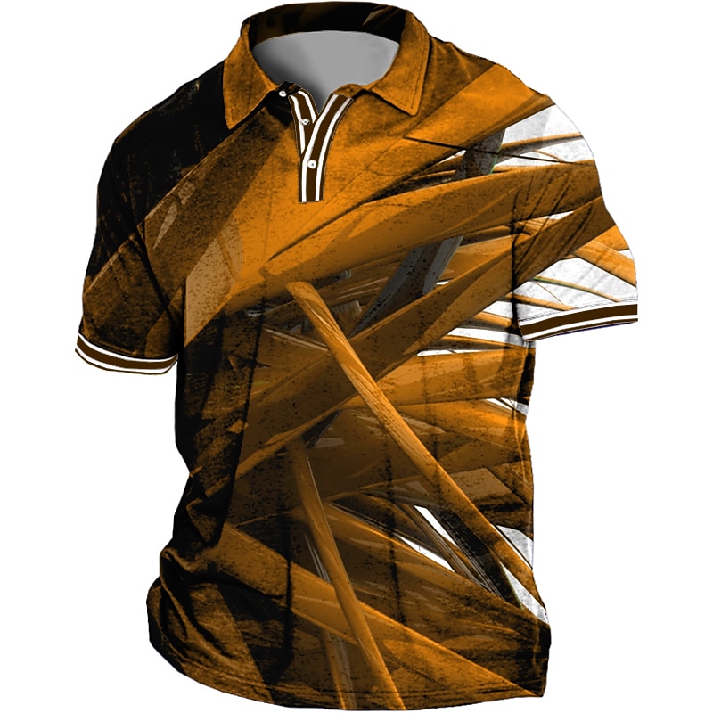 Men's Plus Size Polo Shirt Big and Tall Geometic Turndown Print Short Sleeve Spring & Summer Sports Fashion Streetwear Designer Outdoor Street Tops4