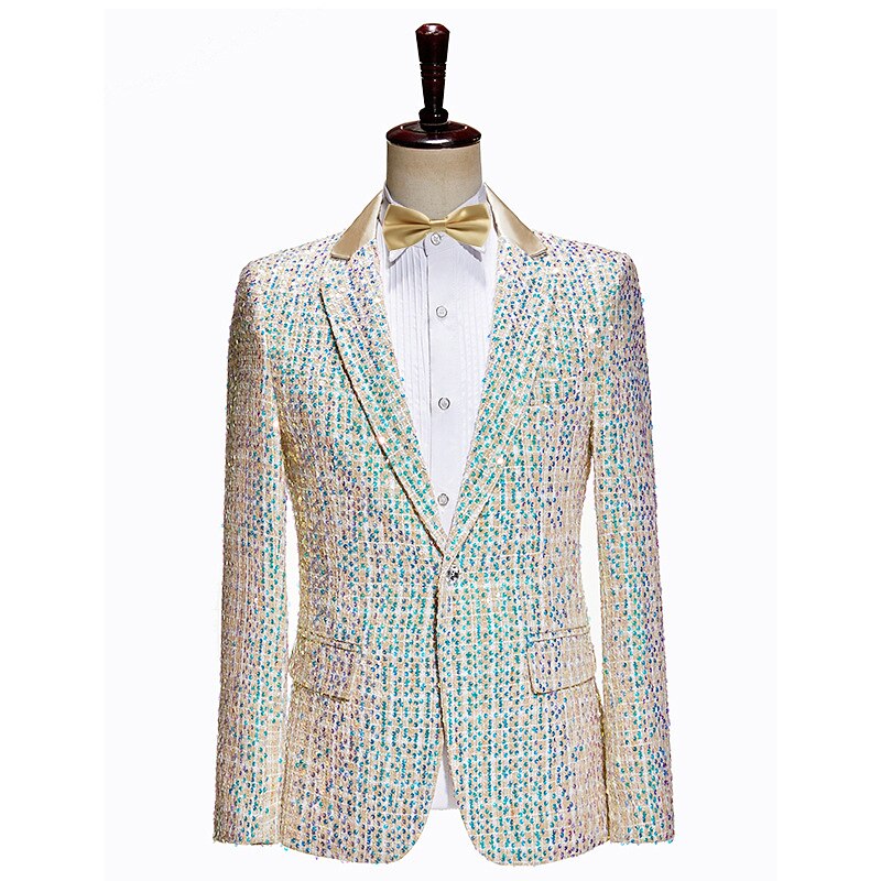 Disco 1980s Tuxedo Suits & Blazers Notch Lapel Disco Sequins Fancy Dress Men's Masquerade Party / Evening Pride Parade Pride Month Adults' Coat Pants4