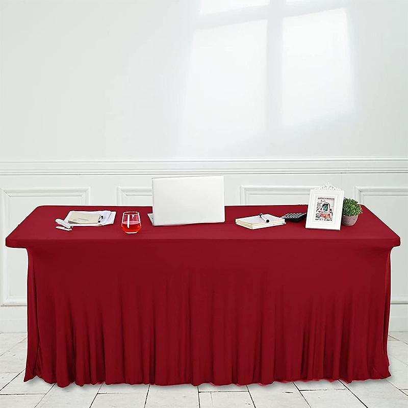 Spandex Table Cover White Outdoor Tablecloth 6Ft 4Ft 8Ft Stretch Black Spring Table Cloth Rectangular for Patio,Picnic,Wedding,Dining,Easter,Kitchen3