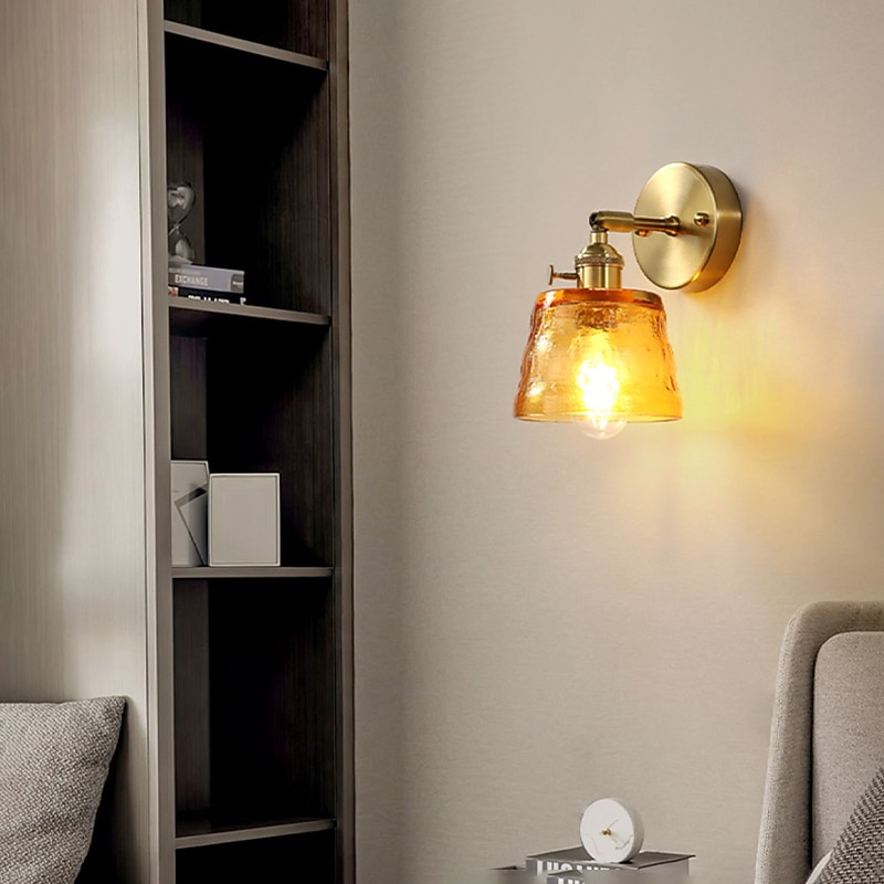 LED Wall Sconces Indoor Warm Light Wall Light Fixtures Glass Little E27 3000K Wall Lamp for Living Room Bedroom Bathroom Hallway Doorway Stairway,Bedside 110-240V