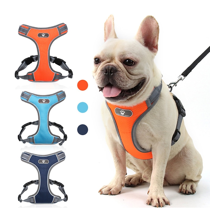 New Pet Traction Rope Mesh Breathable Large Dog Chest Strap Vest Reflective Dog Rope2