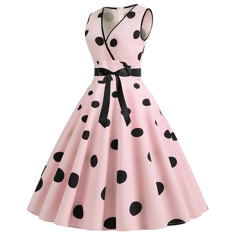 Polka Dots Retro Vintage 1950s Grease Outfits Flapper Dress Swing Dress Polka Dot Fancy Dress Women's Masquerade Casual Daily Adults' Dress Homecoming Dresses3