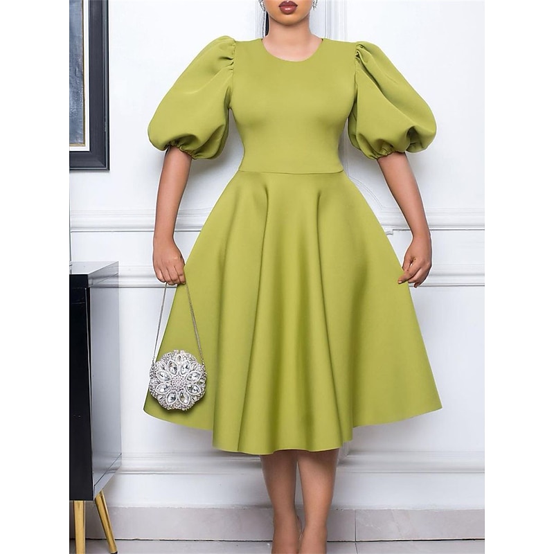 Women's Party Dress Homecoming Dress Cocktail Dress Ruched Crew Neck Short Sleeve Midi Dress Wedding Guest Birthday Black White Summer Spring3