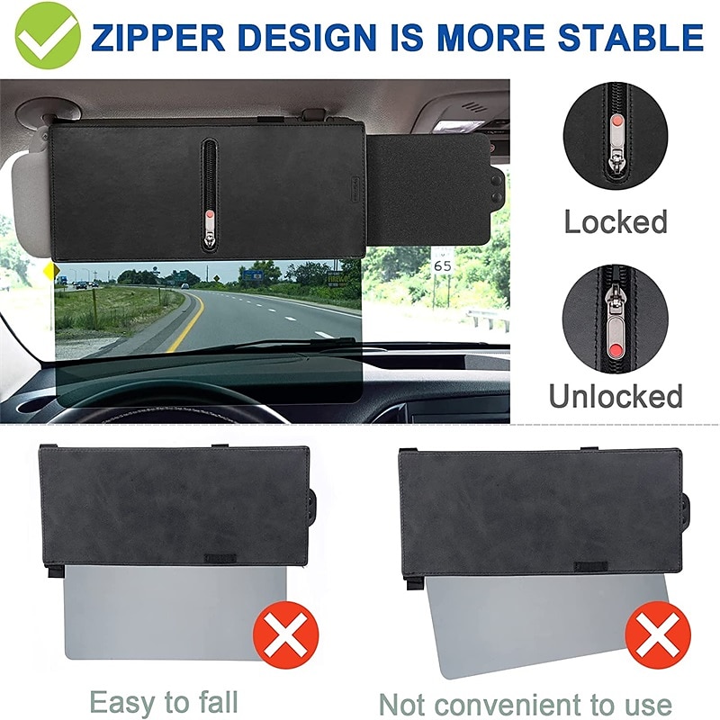 StarFire Sun Visor for Car with Zipper Slider Upgraded UV400 Car Sun Visor Extension with PC Lens and Side SunshadeAnti-Glare Car Visor for Safe DrivingUV-Filtering/Protection2