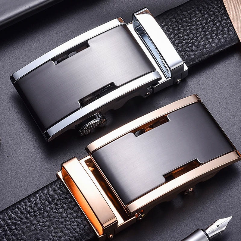 Men's Leather Belt Ratchet Belt Silver Gold Dermis Retro Traditional Plain Daily Wear Going out Weekend
