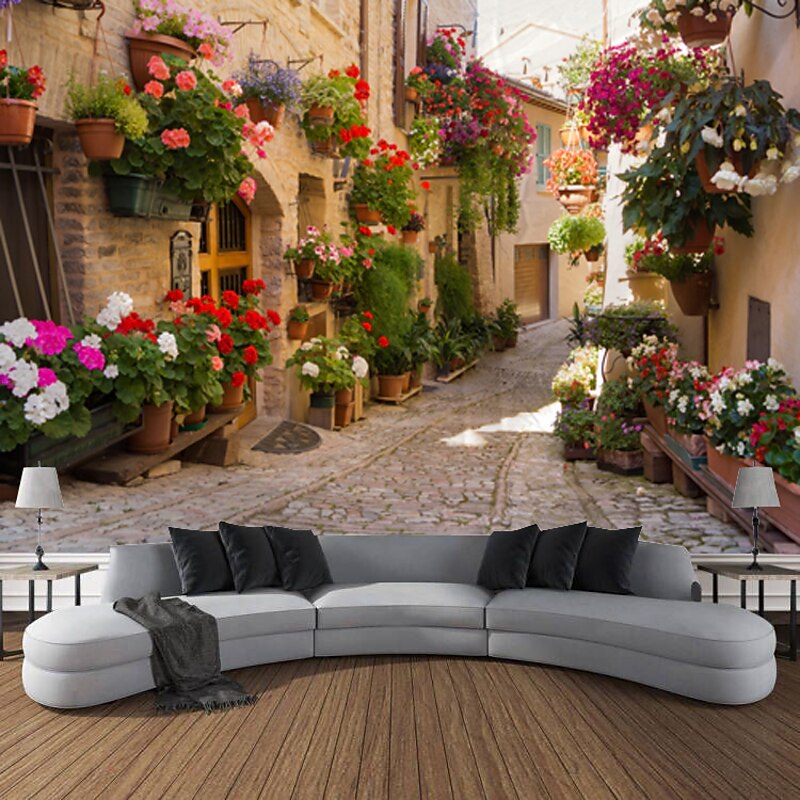 Castle Garden Scenery Tapestry Art Decoration Curtain Hanging Family Bedroom Living Room Decoration2