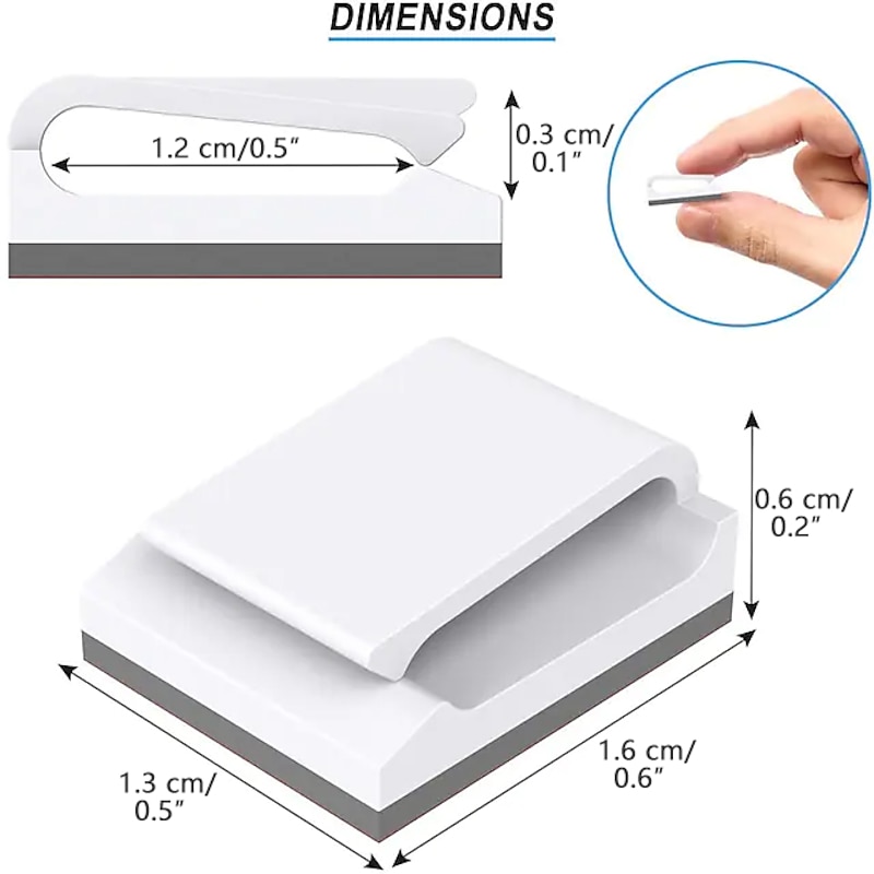 1set 50PCS 20PCS LED Strip Clips Self Adhesive LED Light Strip Mounting Bracket Clips Holder Cable Clamp Organizer for 10mm Wide IP65 Waterproof 5050 3528 2835 5630 LED Strip Light3