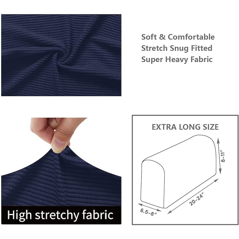2 Pcs Stretch Armrest Covers Spandex Jacquard Arm Covers Soft and Elastic Protector for Chairs Couch Sofa Armchair Slipcovers Recliner Sofa4