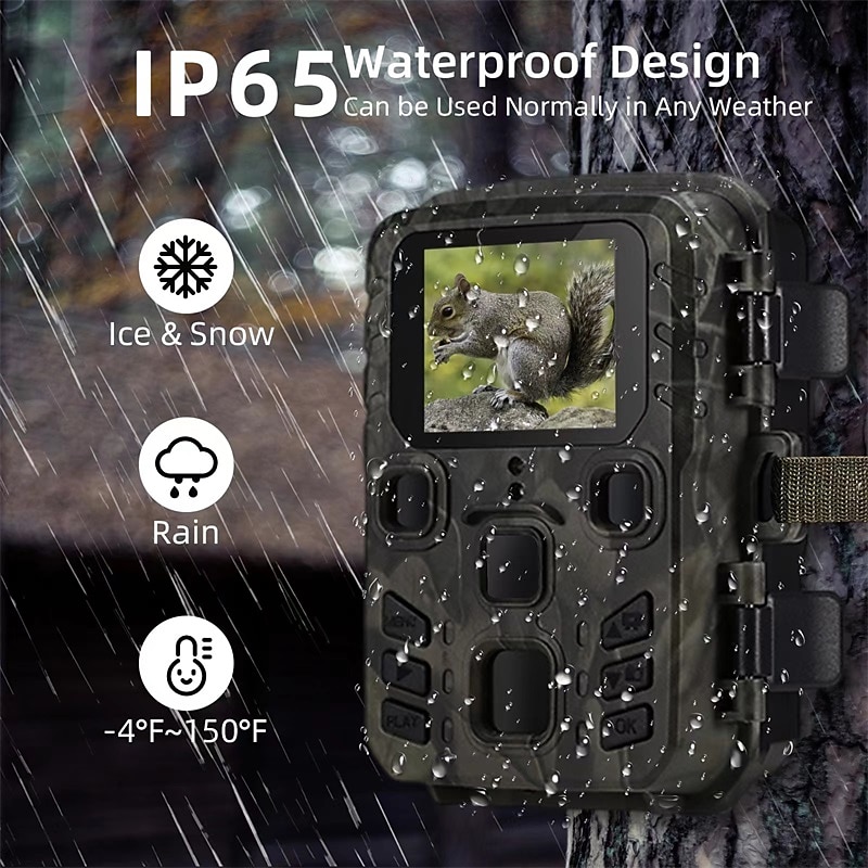 Mini Trail Camera Night Vision 12MP 1080P Game Camera with Night Vision Motion Activated Waterproof for Wildlife Monitoring3