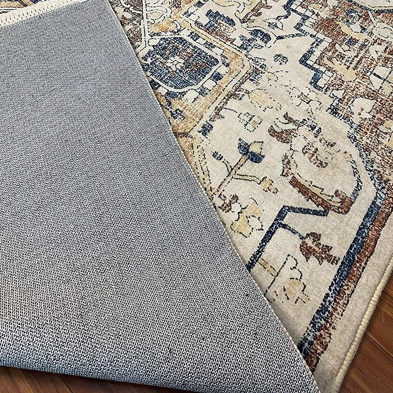 Retro Carpet Persian Living Room Rug Bedside Floor Mat Non-Skid Foldable Bedroom Imitation Cashmere Thickened Plush Carpet4