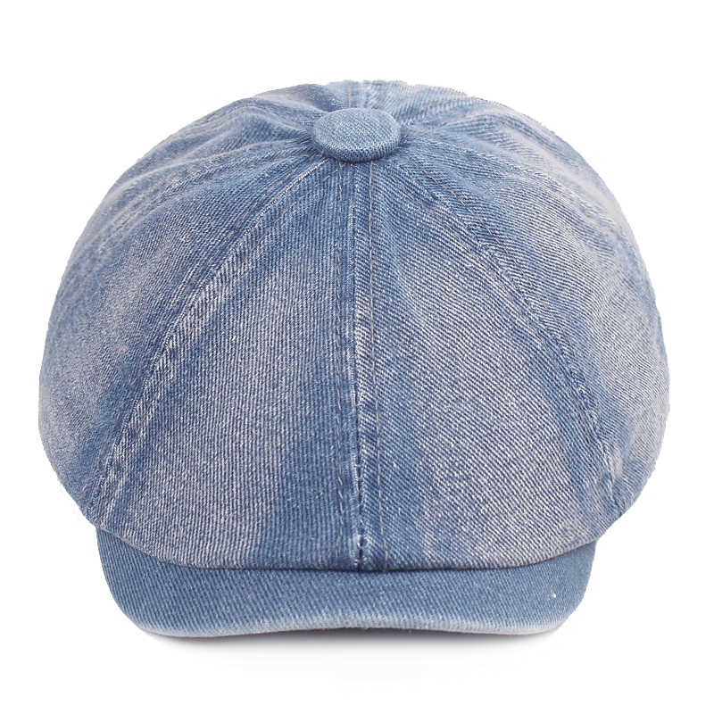 Men's Beret Hat Newsboy Hat Black Blue Denim Streetwear Stylish Casual Outdoor Daily Going out Plain Sunscreen3