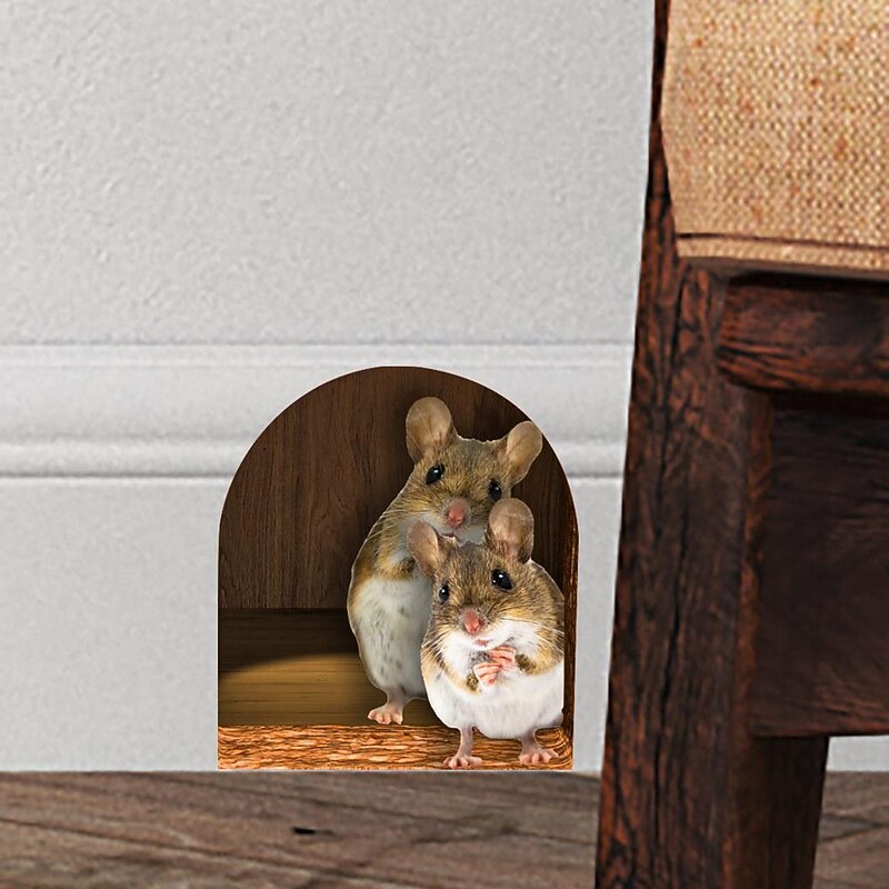 Bedroom Skirting Stickers Two Mice Cute Wall Stickers Home Corner Decorative Wall Stickers
