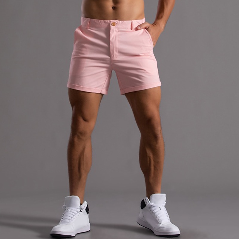 Men's Shorts Chino Shorts Bermuda shorts Work Shorts Pocket Plain Comfort Breathable Short Daily Stylish Casual Black White Micro-elastic2