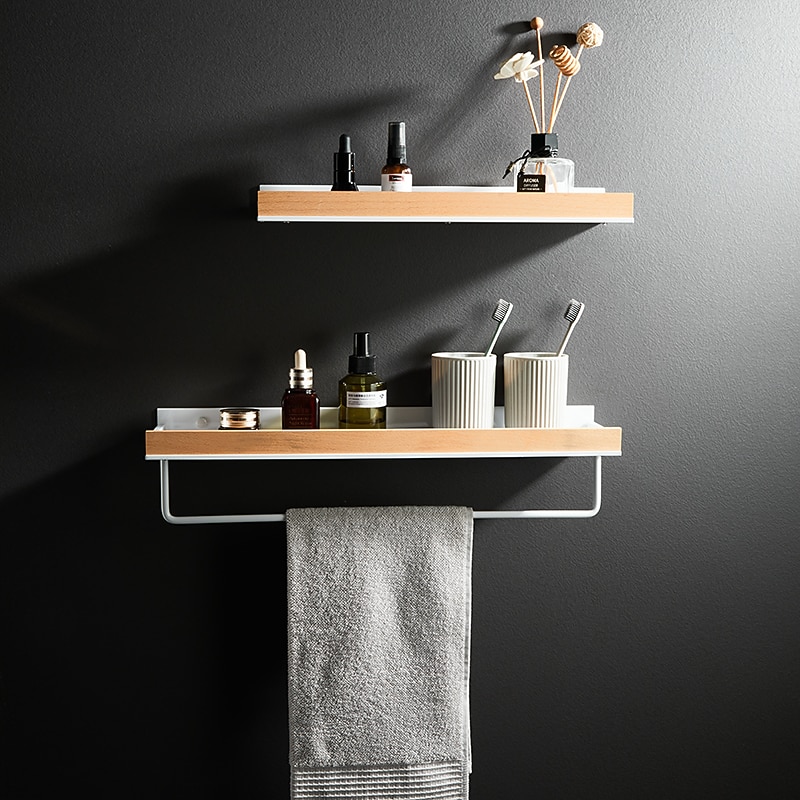 Shower Caddy Bathroom Shelves Wall Mounted Beech Space Aluminum Shower Shelf Storage Organizer Rack Bathroom Kitchen Bathroom Hardware Pendant Shower Rack Corner Shelf 1pc