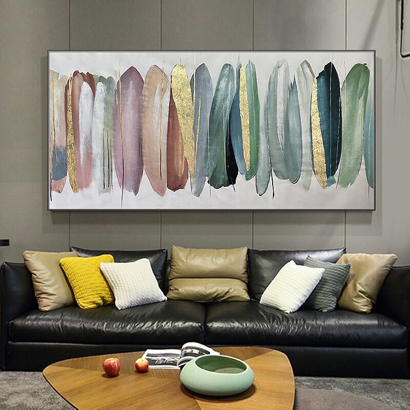 Mintura Handmade Golden Oil Paintings On Canvas Wall Art Decoration Modern Abstract Picture For Home Decor Rolled Frameless Unstretched Painting3