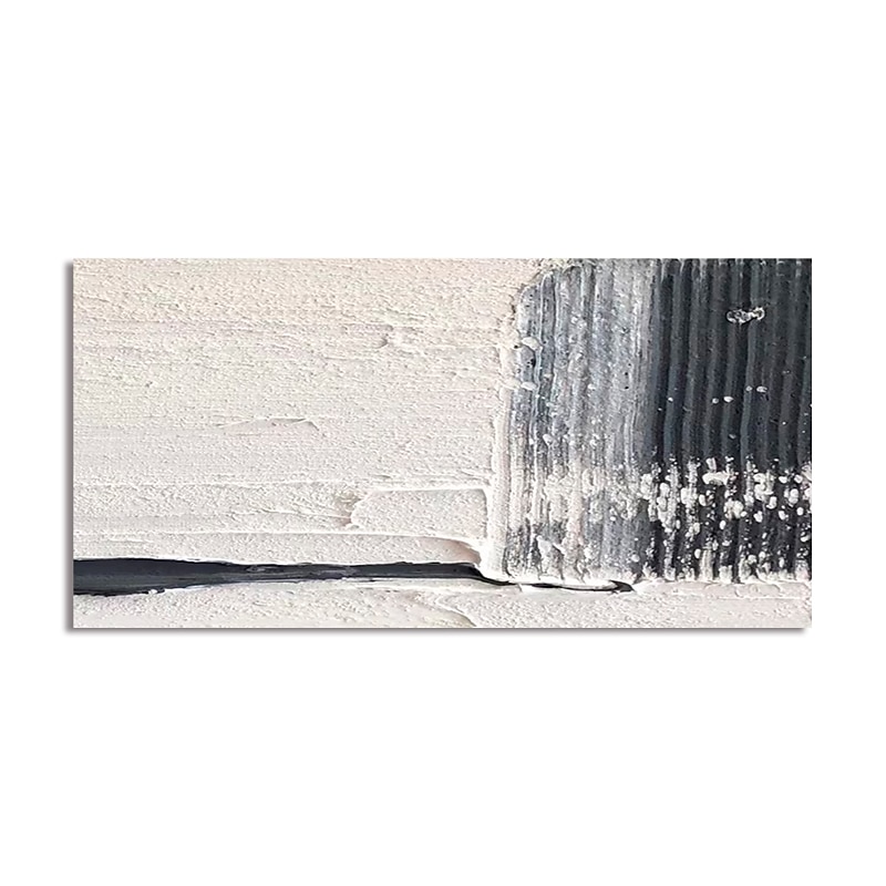 Oil Painting Handmade Hand Painted Wall Art  Black-White Abstract Canvas Painting Home Decoration Decor Stretched Frame Ready to Hang2