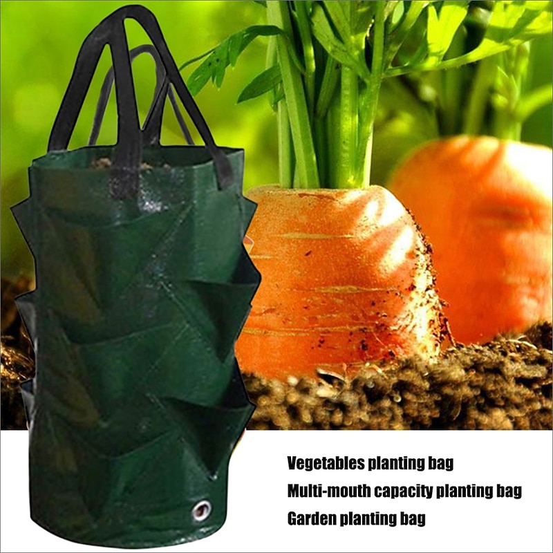 Vertical Strawberry Planting Grow Bags Growing Bags with 10 Pocket Planter Grow Bag - Gardening Wall Hanging Vegetable Planting Tools2
