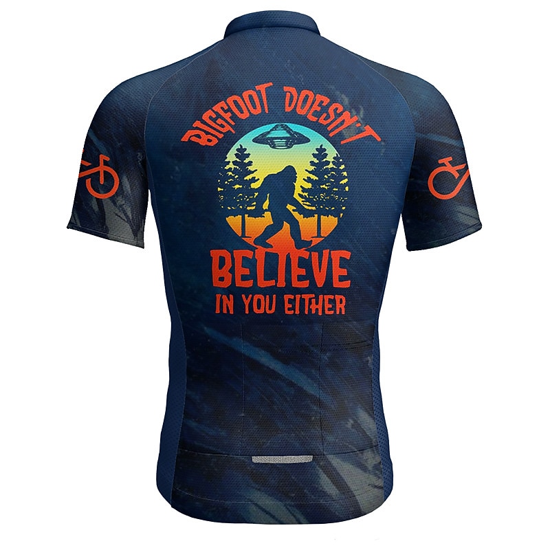 Men's Cycling Jersey Letter & Number Funny Short Sleeve Bike Tee Tshirt Jersey Top with 3 Rear Pockets Mountain Bike MTB Road Bike Cycling Quick Dry Reflective Strips Back Pocket Moisture Wicking3