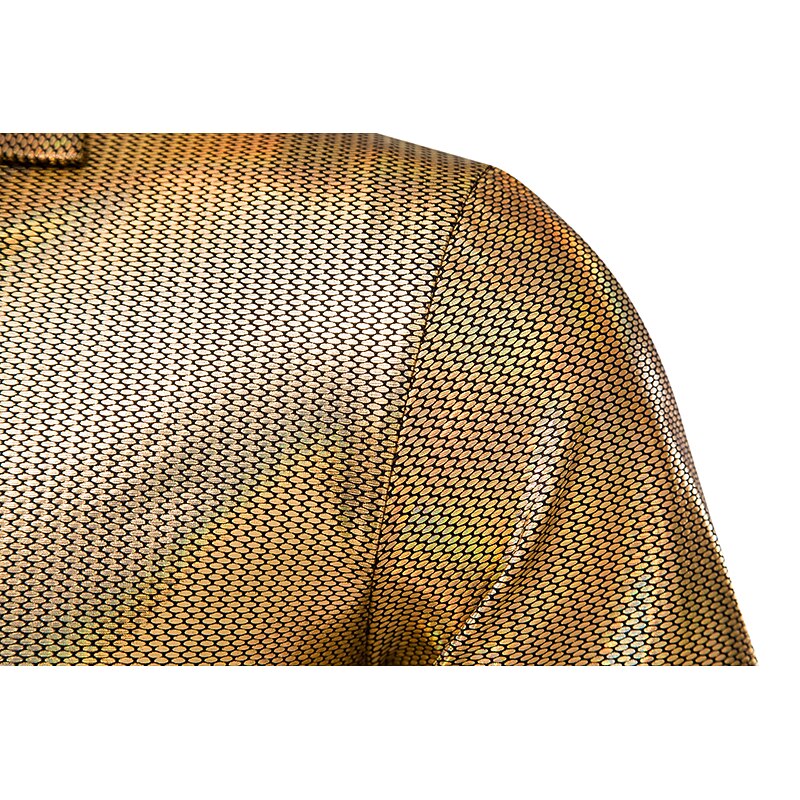 Men's Polo Shirts Golf Shirt Club Cuban Collar Lapel Short Sleeve Casual Waves Novelty Button Front Spring & Summer Regular Fit Silver Black Gold Polo Shirts3