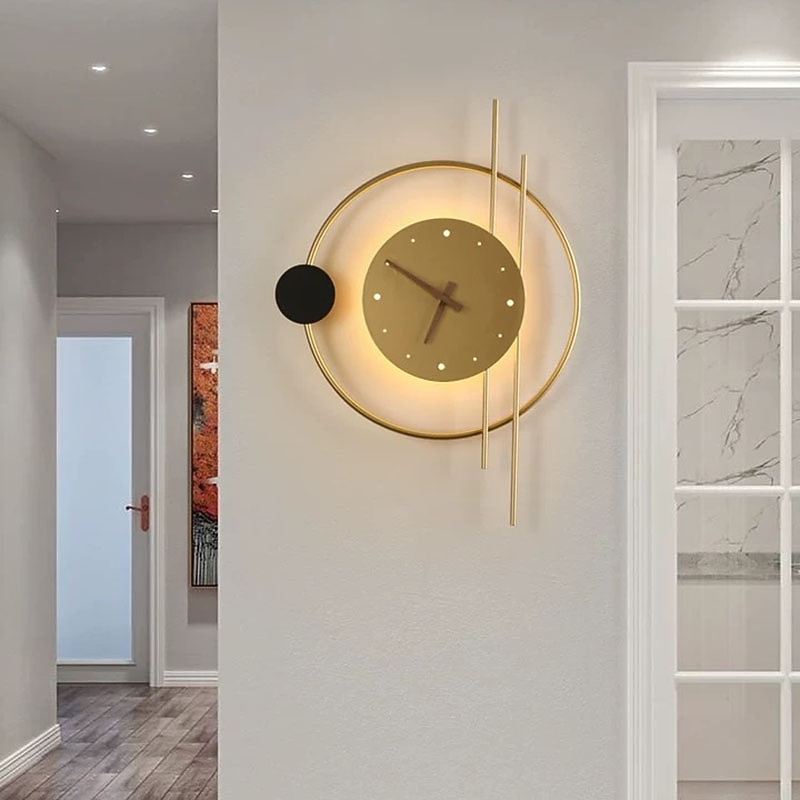 LED Wall Lamp Art Clock Design Wall Light Creative Aisle Bedroom Living Room Background Wall Decora Wall Lighting