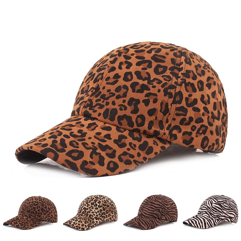 Men's Baseball Cap White Brown Cotton Print Streetwear Stylish Casual Daily Outdoor clothing Holiday Cheetah Print Zebra Print Sunscreen