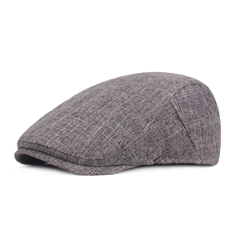 Men's Flat Cap Black Brown Cotton and Linen Streetwear Stylish 1920s Fashion Outdoor Daily Going out Plain Warm3