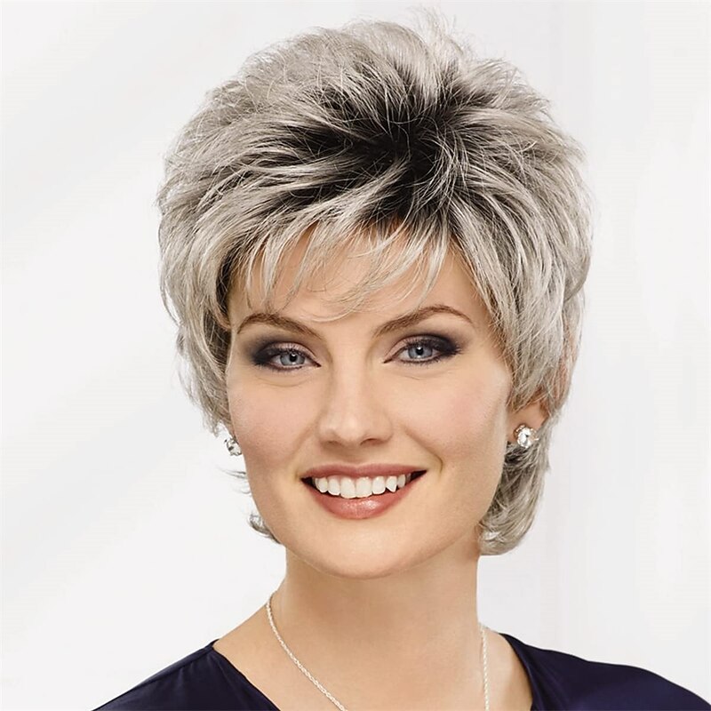Daisy WhisperLite Wig Updated Shag Wig with Flirty Fringe and Flattering Layers / Multi-Tonal Shades of Blonde Silver Brown and Red3