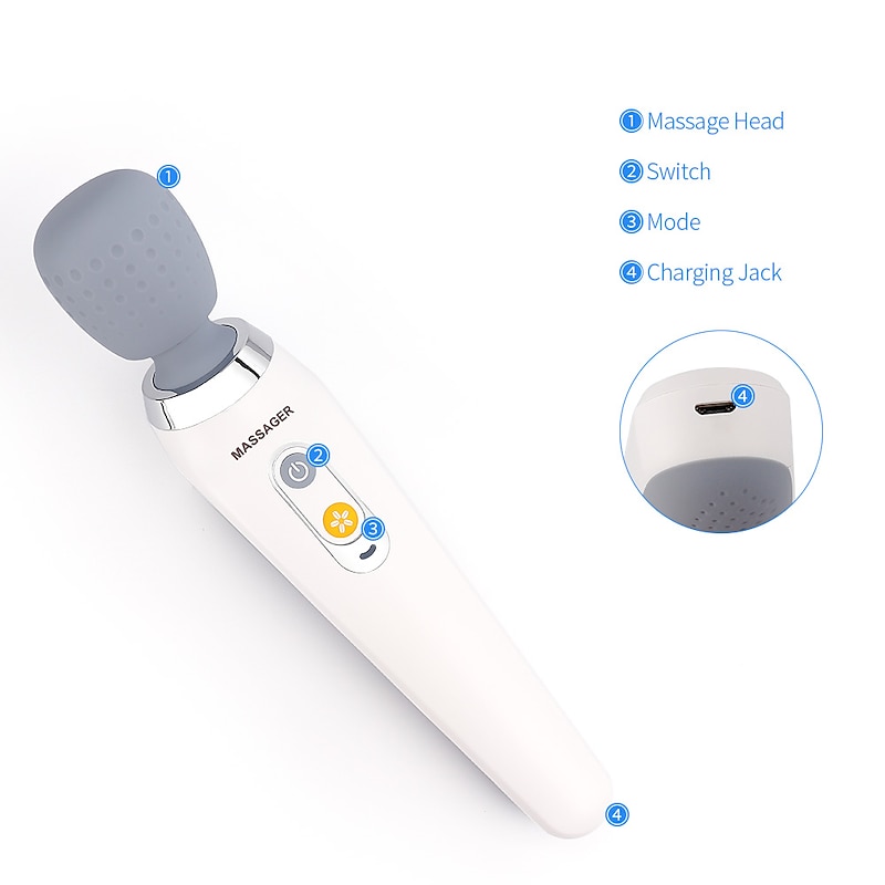 USB Handheld Electric Wand Massager High Frequency Vibration Body Neck Back Muscle Relax Vibrating Deep Tissue Massage Machine4
