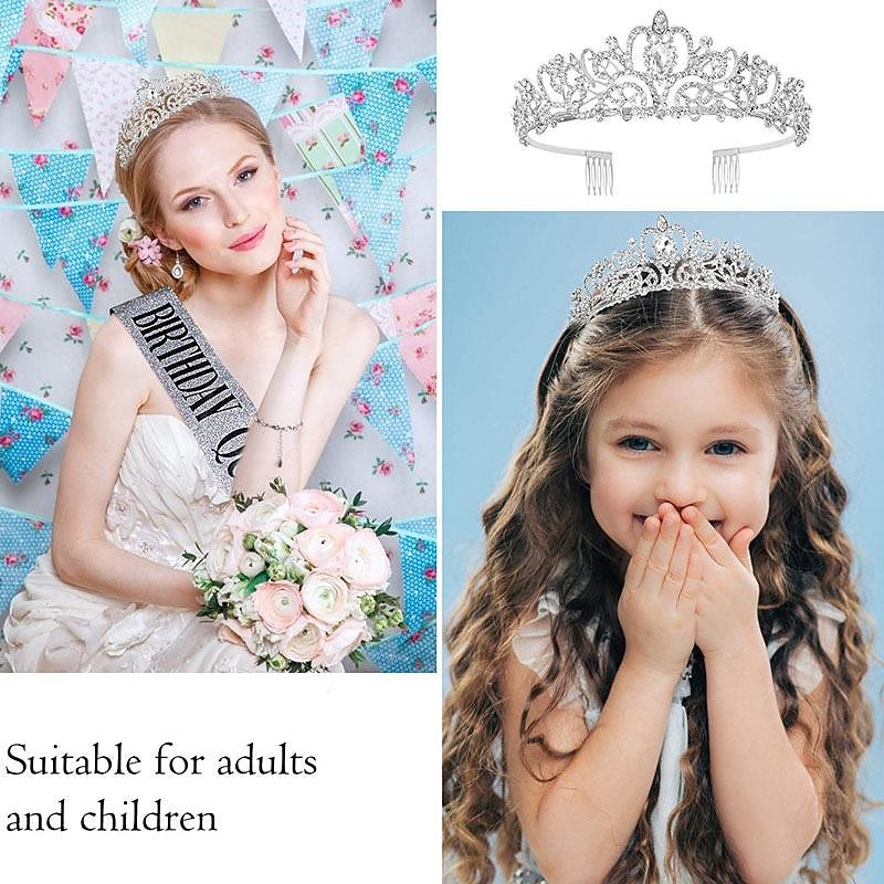 Happy Birthday Wedding Queen Tiara for Women Birthday Crowns for Women Tiaras for Women Happy Birthday Sash Birthday Party Supplies Women Birthday Decorations for Women Birthday Party Favors for Women2