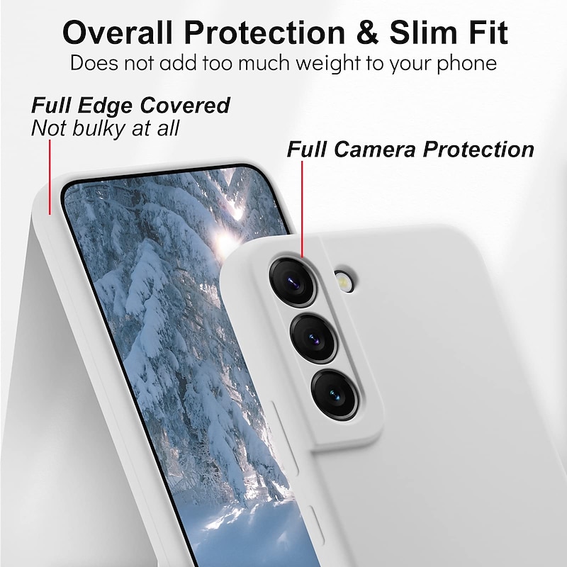 Phone Case For Samsung Galaxy S25 S24 S23 S22 S21 FE S21 Ultra Plus A13 S20 A12 A32 Liquid Silicone Case Slim Anti-Scratch Soft Edges Solid Colored Silica Gel4