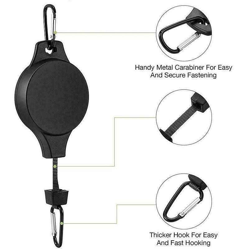 Plant Hook Pulley, Retractable Plant Hanger Flower Basket Pots and Birds Feeder Hang High up and Pull Down to Water Or Feed3