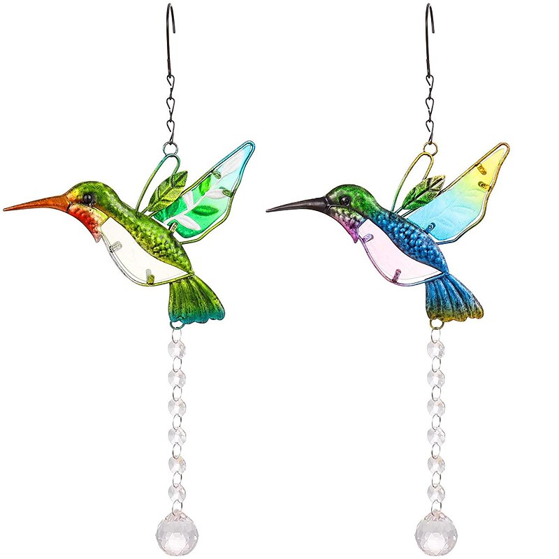 1pc, Hummingbird Crystal Sun Catcher Pendant, Hanging Prism Ball Garden Decoration3