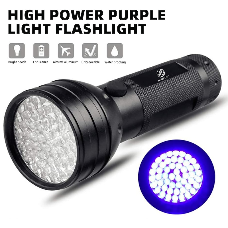 UV LED Flashlights Outdoor 51 LEDs 395nm Ultra Violet Torch Light Lamp Blacklight Detector for Dog Urine Pet Stains and Bed Bug3