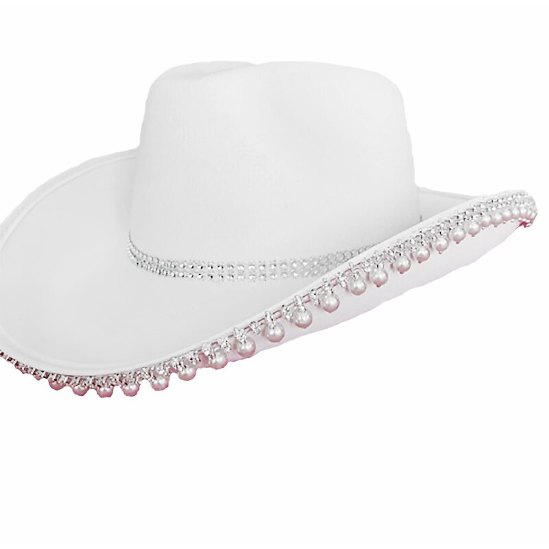 Hats Fabric Bride Cowboy Hat Wedding Valentine's Day Cocktail Royal Astcot Fashion Wedding With Pearl Headpiece Headwear4